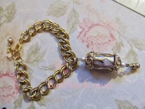 Vintage Gold Tone Charm Bracelet with Ornate EMMONS Magic Lantern Charm - Picture 1 of 4