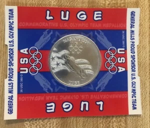 GENERAL MILLS PATROCINADO 1998 NAGANO OLÍMPICO ALUMINIO MEDALLÓN LUGE - Imagen 1 de 5