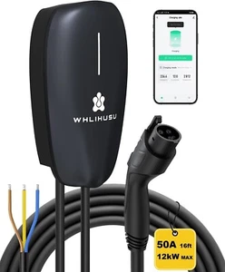 Cargador WHLIHUSU EV 50 Amp 240V J1772 Vehículo Eléctrico 16 ft Cable Interior/Exterior - Imagen 1 de 6