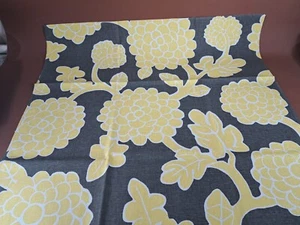 Thibaut Fabric Sample Nikko Resort Collection Black Yellow 26" x 26" - Picture 1 of 5