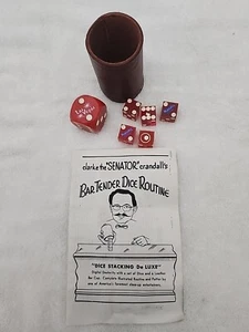 Dice Stacking Set 5 "Harrah's" Dice And A Jumbo Load Die With Bar Tender Routine - Picture 1 of 3