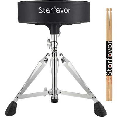 Starfavor Drum Throne Adjustable Drumming Stool Padded Seat Universal Chair • 43.67$