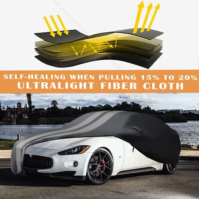 For Maserati Spyder COUPE Stretch Full Car Cover Indoor Dustproof GrayStripe+Bag - Image 1 of 4