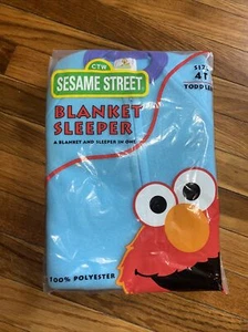 NEW Sesame Street Blue Footed Blanket Sleeper PJs Pajamas Vintage 90s Size 4T - Picture 1 of 5