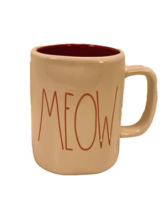 Rea dunn Artisan Collection "Meow” mug by Magenta White inside red cat lover - Picture 1 of 6