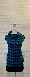 Express XS Blue/Black Checkered Sweater Dress - Picture 1 of 1