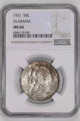 1921 ALABAMA SILVER COMMEMORATIVE HALF DOLLAR NGC MS66 - Image 1 of 2