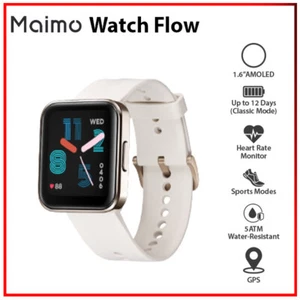 Maimo Watch Flow 1.6" 5ATM AMOLED GPS Bluetooth Android iOS Smartwatch GOLD - Picture 1 of 10