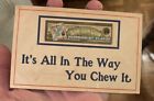 Carte postale publicitaire originale vintage Sen-Sen Gum It's All In The Way You Chew It rare