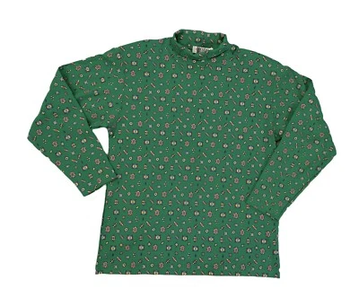 Pullover geométrico verde manga larga Cambridge Dry Goods M vintage años 80 para mujer Foto 1 de 4