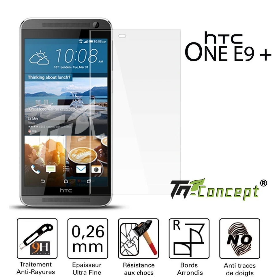HTC One E9 Plus - Vitre de Protection Crystal - TM Concept® - Photo 1/4