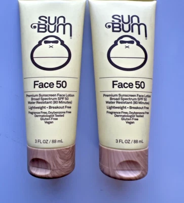 Sun Bum Original SPF 50 Sunscreen Face Lotion 3oz 2 Pack EXP03/24 - Image 1 of 2