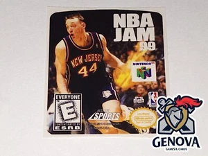 NBA Jam 99 N64 Replacement Game Label Sticker Precut - Picture 1 of 1