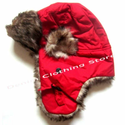 Sombreros de invierno de aviador trampero oreja polar a cuadros piel solapa nieve esquí gorra Foto 1 de 4