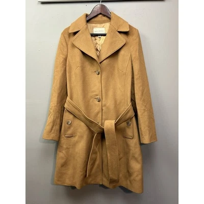 Abrigo de lana Banana Republic para mujer XL tostado camel con cinturón forrado bolsillos con botones Foto 1 de 4