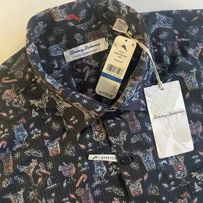 Tommy Bahama Bahama Coast Island Zone Button Up Men XL Christmas Hawaiian Surf - Image 1 of 4