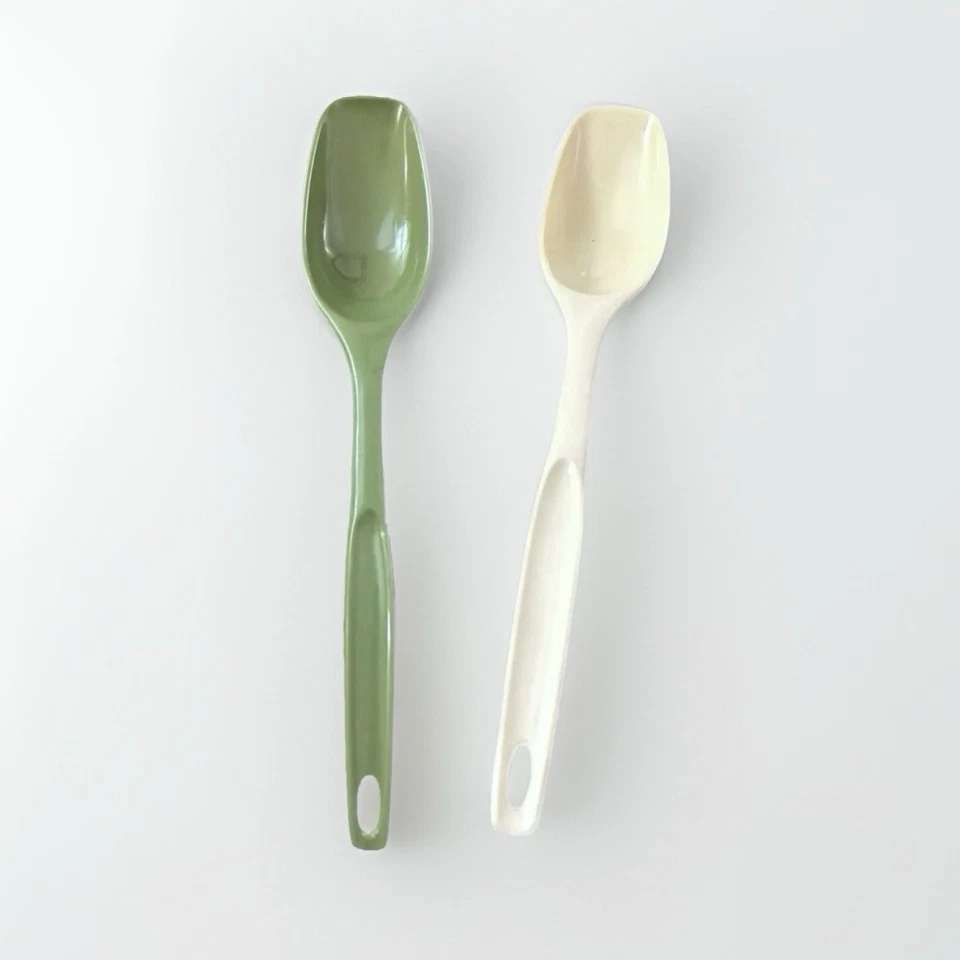 Vintage Foley Spoon Set Utensils Kitchen Avocado Beige Cooking MCM - Image 1 of 4