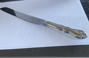 Judaica Sterling Handle Shabbos Challah Serrated Stainless Steel Blade Knife - Picture 1 of 7