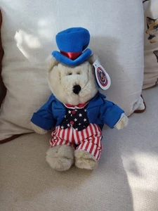Starbucks 2002 20th Edition Bearista July 4th Bear Uncle Sam Patriotic Plüsch  - Bild 1 von 9