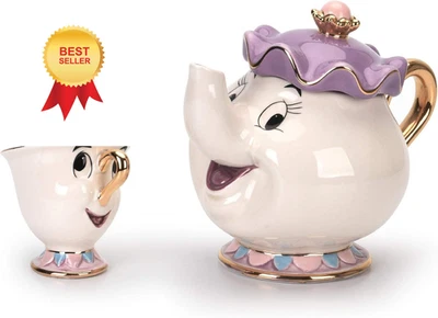 GZHaiTuoSi Dibujos Animados Nueva La Bella y la Bestia Tetera Taza Mrs Potts Pequeña, B  Foto 1 de 4
