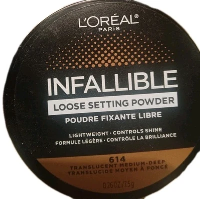 L'Oreal INFALLIBLE Loose Setting Powder #614 Translucent Medium-Deep 0.26oz New - Image 1 of 2