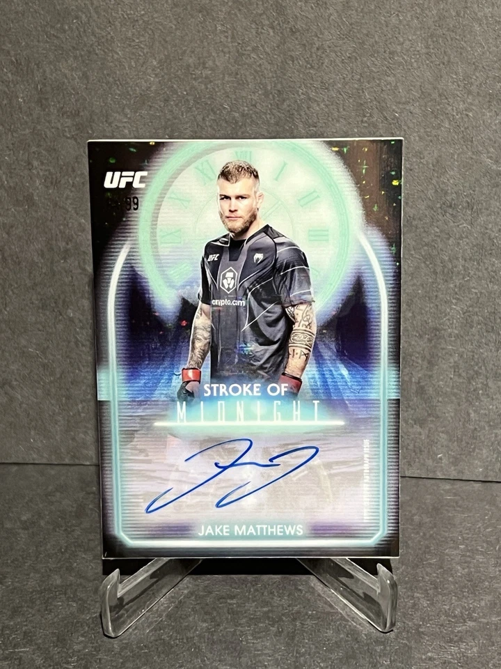 Jake Matthews 2025 Topps Midnight UFC - Stroke of Midnight Auto Twilight /99 SP  - Image 1 of 2