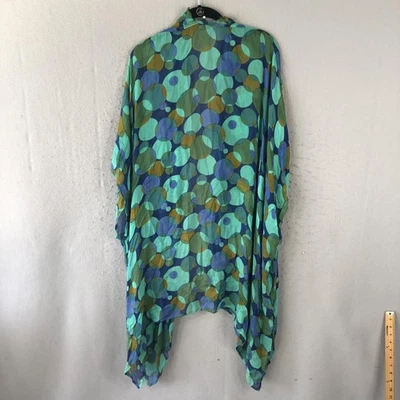 Vivante by VSA Kimono Cardigan Womens Medium Sheer Drape Circle Print Boho Layer - Image 1 of 4