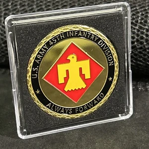 "Moneda de Desafío del Ejército de los Estados Unidos 45a DIVISIÓN DE INFANTERÍA ""Siempre Adelante"" ¡con Estuche INCLUIDO! - Imagen 1 de 10