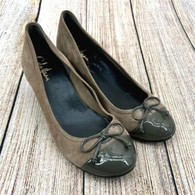 Cole Haan Air Tali Sloane Women's Size 8 D Tan Olive Green Ballet Wedge Heels - Image 1 of 4