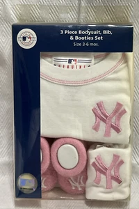 MLB New York Yankees 3 Piezas Body Babero y Botines Conjunto Talla 3-6 Meses - Imagen 1 de 3