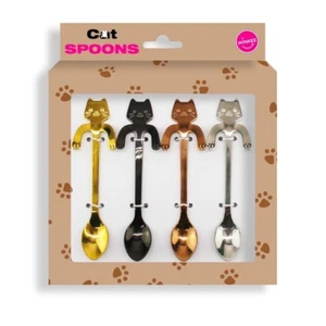 Set mit 4 kleinen Löffeln in Katzenform - Cat Spoons Winkee - Bild 1 von 4