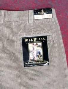 Nuevo con etiquetas Pantalones Bill Blass Para Hombres 34x30 Marrón Pana Plisado Negocios Informales Bolsillos - Imagen 1 de 8