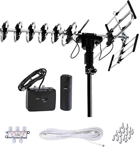 Five Star Outdoor Antenna HD TV Up to 200 Miles Long Range with Antenna+Kit 