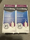 Lot (2) ScarAway Medical-Grade Silicone Scar Gel 0.35oz. EXP 2027-08 NEW