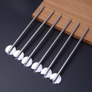 6 Pcs/Pack De Pailles En Acier Cuillère À Avec Cuillère De Bar Réutilisable - Imagen 1 de 11
