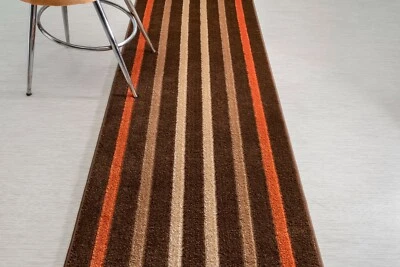 Non Slip Hallway Carpet Runner Rug, Striped Multi Color, Sold-Priced Per Foot - Image 1 of 4