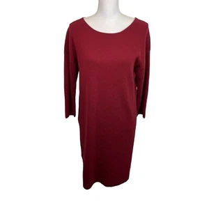 Vince Size Small Red Mixed Media 3/4 Sleeve Wool Blend Dress New - Picture 1 of 10