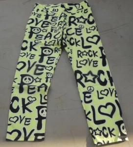 Justice Girls Size 12 Pants "Love, Peace, Rock" - Picture 1 of 3