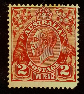 Australia SG127 KGV 1931 Cabezal 2d. Pequeña gema invertida WMK súper RARA Foto 1 de 3