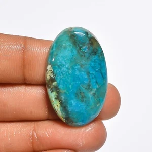 Natural Parrot Wing Chrysocolla Gemstone Oval Cabochon 36.50 Cts 33X21X7 mm - Picture 1 of 6