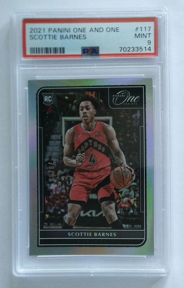 2021-22 Panini One And One Scottie Barnes Rookie Silver Rc  78/99 PSA 9 - Image 1 of 2