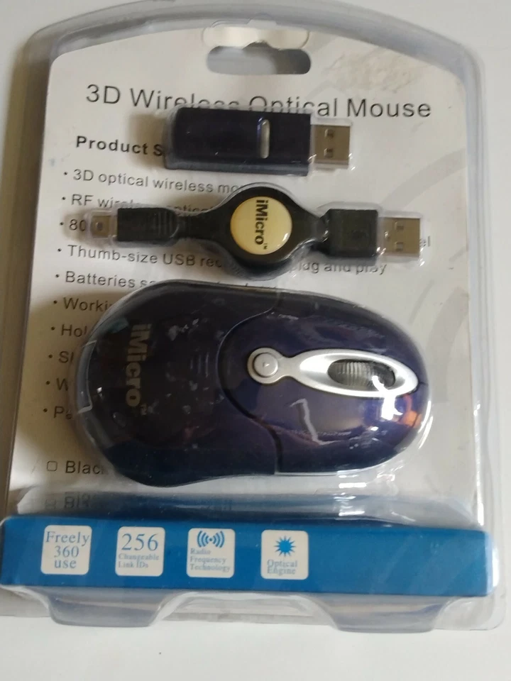 iMicro 3D Wireless Optical Mouse brand new in package a good business tool. - Image 1 of 1