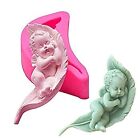 Hiparty Cute Sleeping Angel Baby On A Leaf Silicone Fondant Mold Angel With Wing