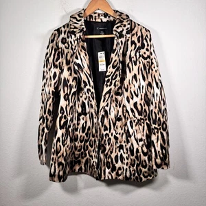 ¡¡NUEVO CON ETIQUETAS!! Abrigo INC International Concepts estampado de leopardo guepardo talla pequeña - Imagen 1 de 4