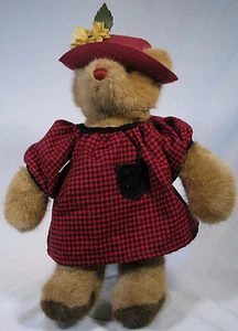 Bear Tales by Gund, black & red dress, daisy on hat 15" - Picture 1 of 1