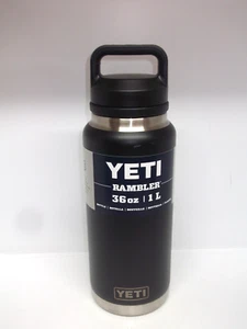 YETI Rambler black chug top 36oz 1 litre bottle flask hot or cold marks - Picture 1 of 8