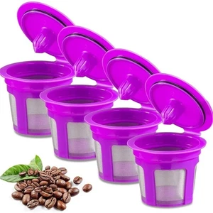 4pcs Refillable Filter Coffee Filter Espresso Strainer Basket Tea Bag Strainer - Picture 1 of 14