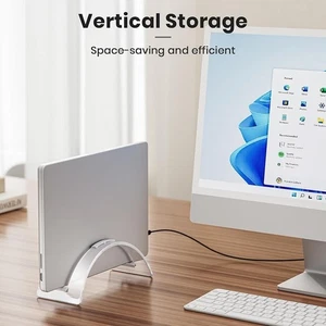 Acrylic Laptop Stand Space-Saving Desktop Dock Invisible Tablet Stand - Photo 1/5