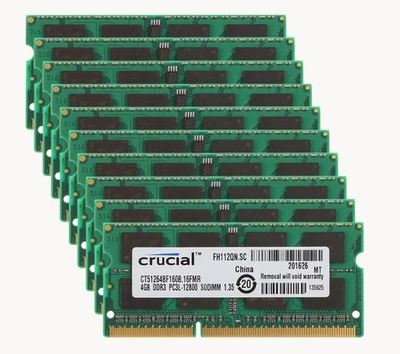 Lot 1.35V intel 204Pin 8GB(2X 4GB) Unbuffered Non-Ecc Low Density Notebook Ram - Image 1 of 4