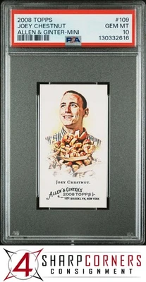 2008 TOPPS ALLEN & GINTER MINI #109 JOEY CHESTNUT RC HOF PSA 10 - Image 1 of 3